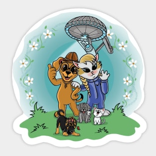 Cats and dogs Sticker